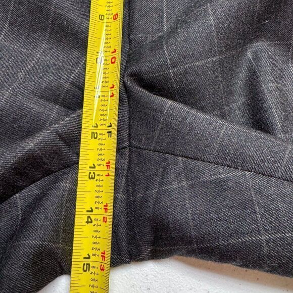 T Harris Wool Dress Pants Mens 36 Gray Plaid Business Casual Office Wedding - Picture 14 of 16